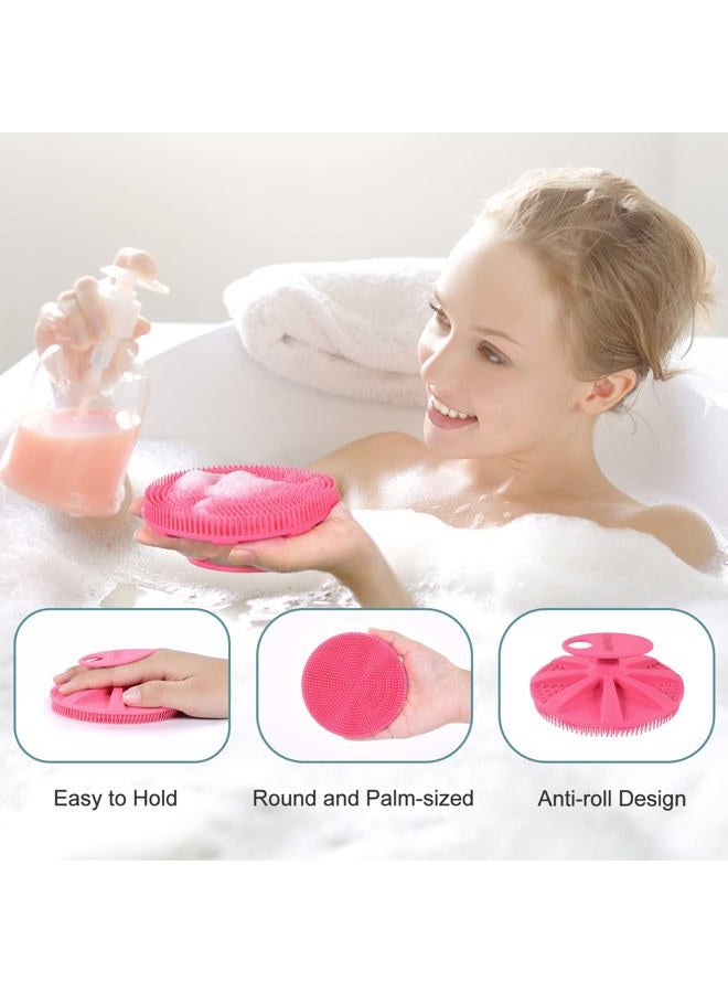 Innerneed (Pink) - Food-grade Soft Silicone Body Scrubber Shower Brush Handheld Cleansing Skin Brush, Gentle Exfoliating and Lather Well (Pink) - Image 2